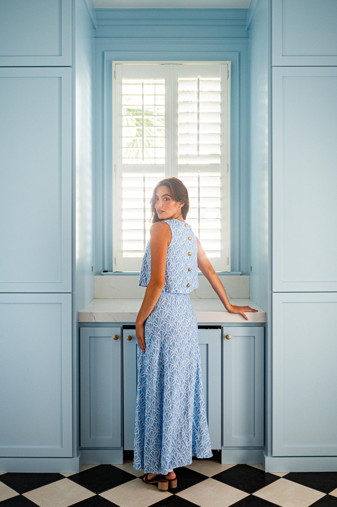 Seashell Print Maxi Skirt Set