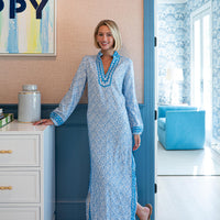 Seashell Print Caftan with Ric-Rac