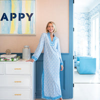Seashell Print Caftan with Ric-Rac