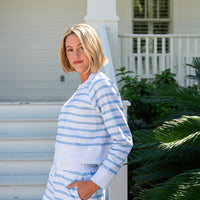 Blue & White Stripe Sweat Set