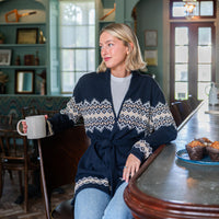 Navy Tie Front Cardigan