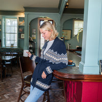 Navy Tie Front Cardigan