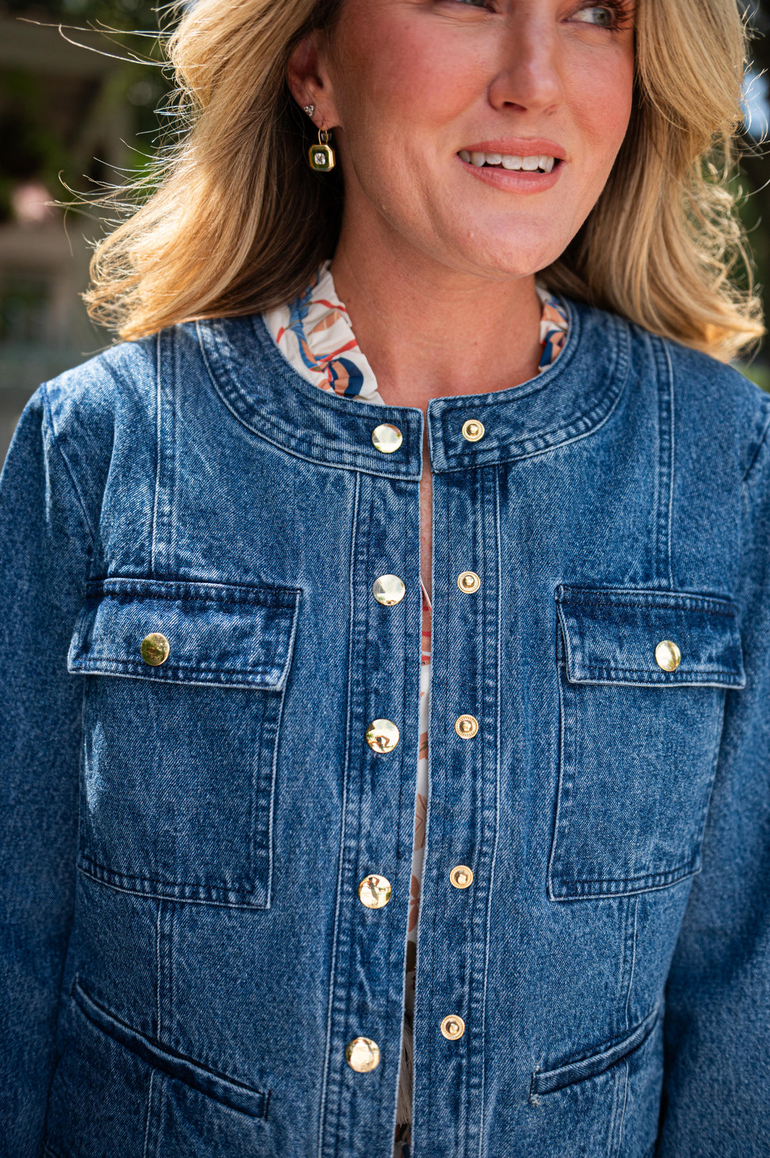 Denim Button Front Jacket