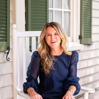 Navy Puff Sleeve Top