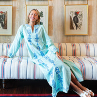 Mint Embroidered Caftan