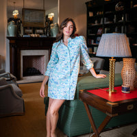 Shadow Leaves Scalloped Shirt Dress