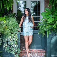 Mint & White Scalloped Short Set