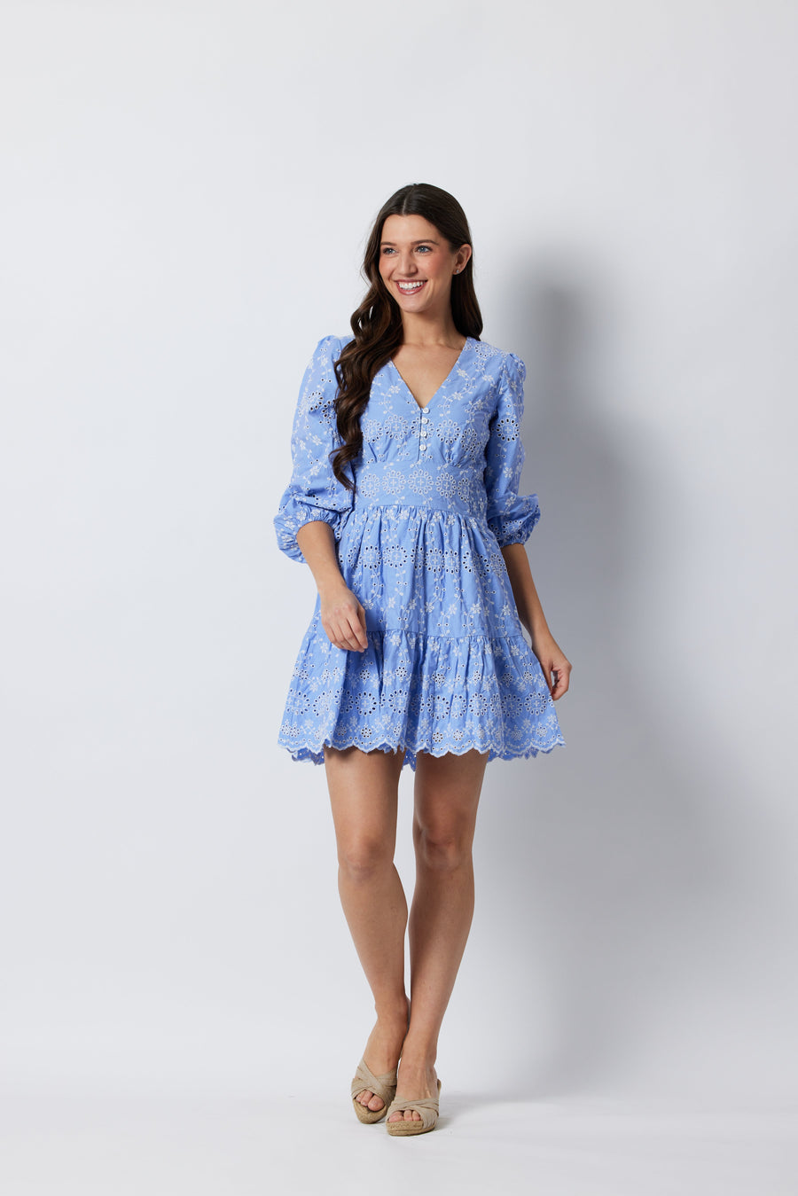 airy blue eyelet delaney dress Delaney Eyelet Dress Baltic Born