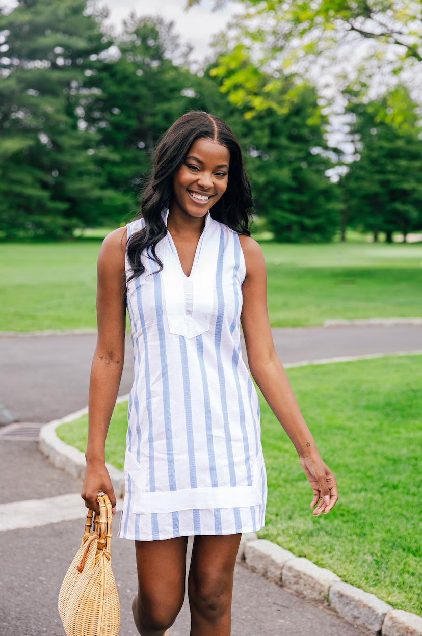 Stripe Jacquard Sleeveless Classic Tunic