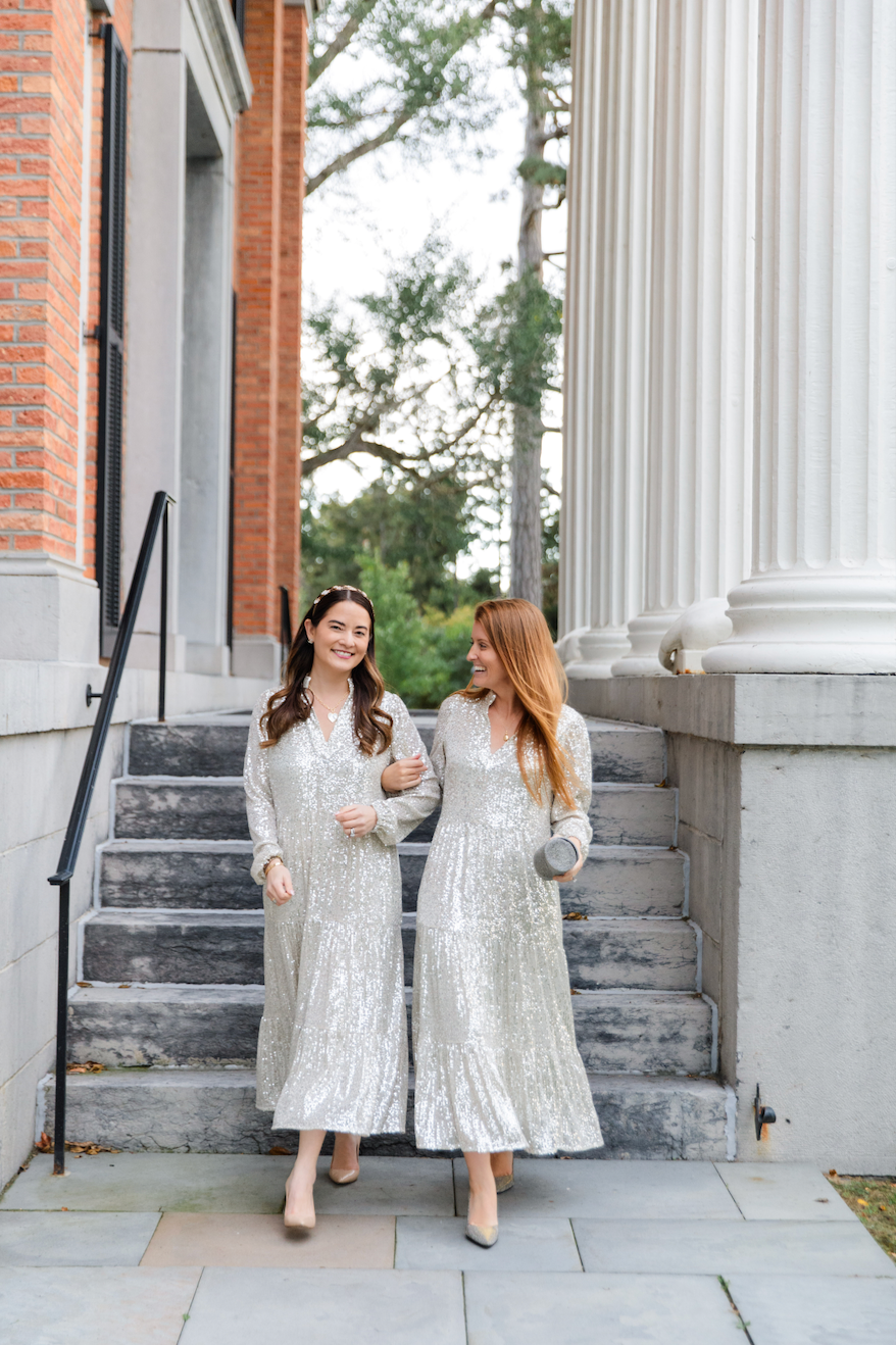 Silver Anne Sequin Midi Dress