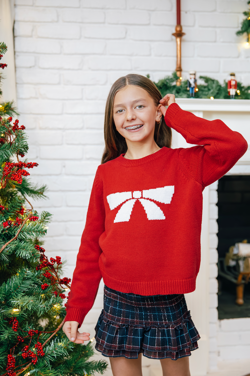 Christmas jumper sales with red bow