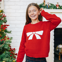 Red Kids Bow Sweater