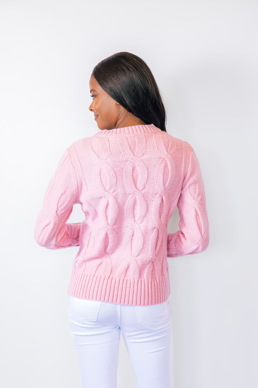 Blush Chunky Cable Knit Sweater
