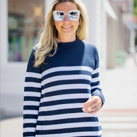 Navy & White Stripe Sweater