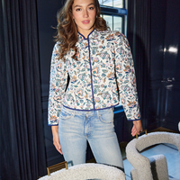 French Floral Button Front Jacket