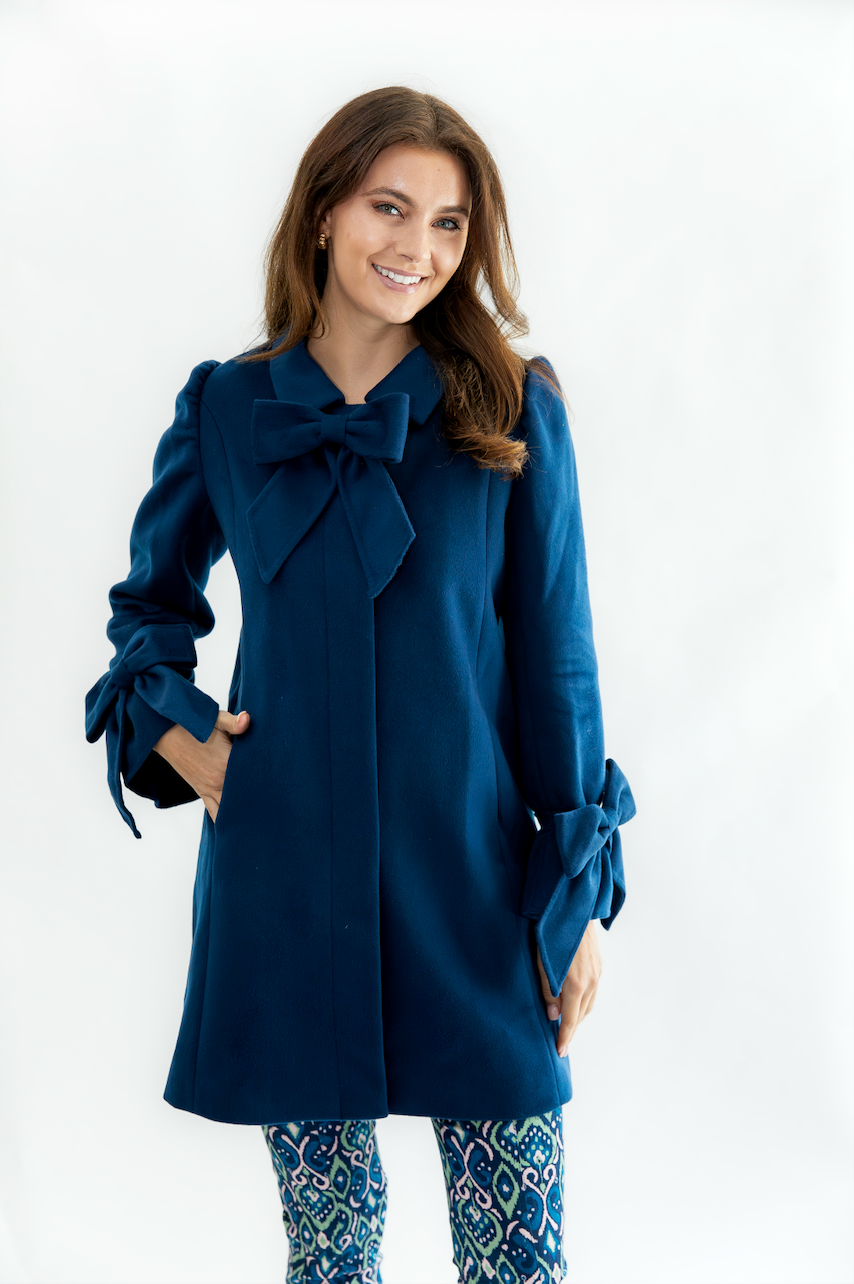 Navy Bow Coat