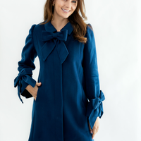 Navy Bow Coat