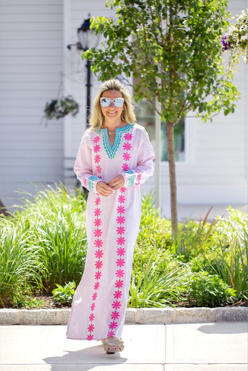 Embroidered Blush Caftan