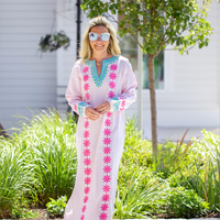 Embroidered Blush Caftan