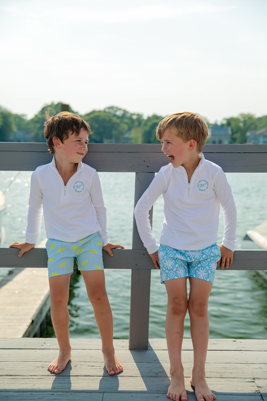 Umbrella Print Kids' Swim Trunks