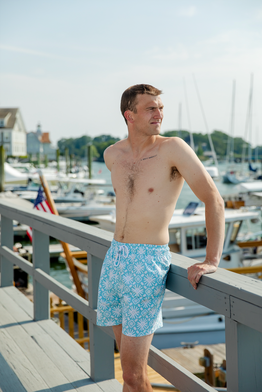 Sunburst Print Men's Bathing Suit