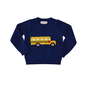 Navy Kids Bus Sweater