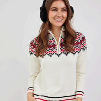 Ivory Zip Front Fair Isle Sweater