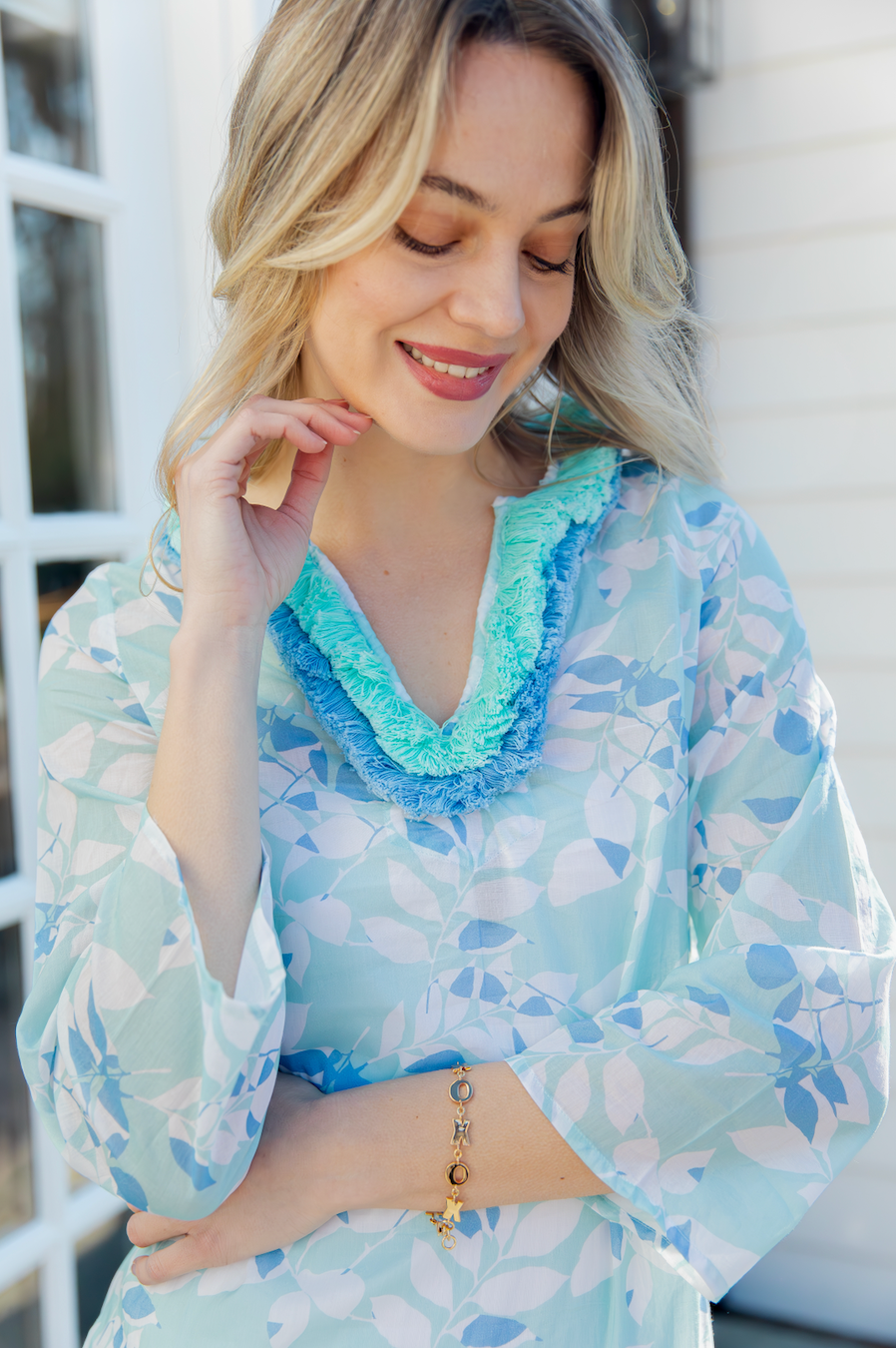 Shadow Leaves Fringe Front Cover Up