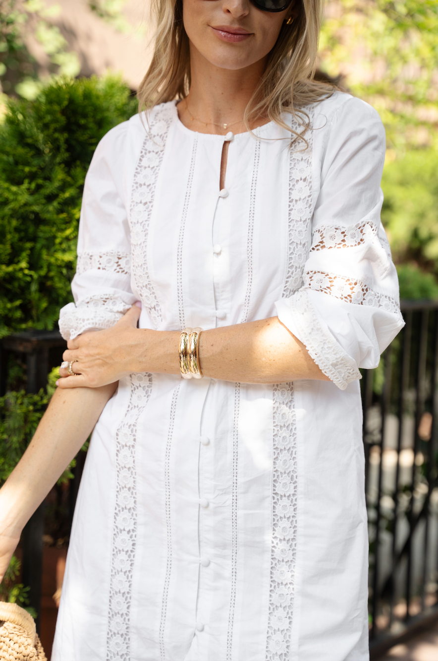 White Button Front Shift