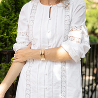 White Button Front Shift