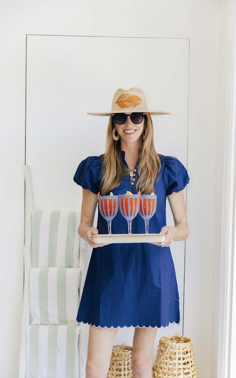 Navy Puff Sleeve Shift