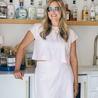 Blush Embroidered Short Sleeve Skirt Set