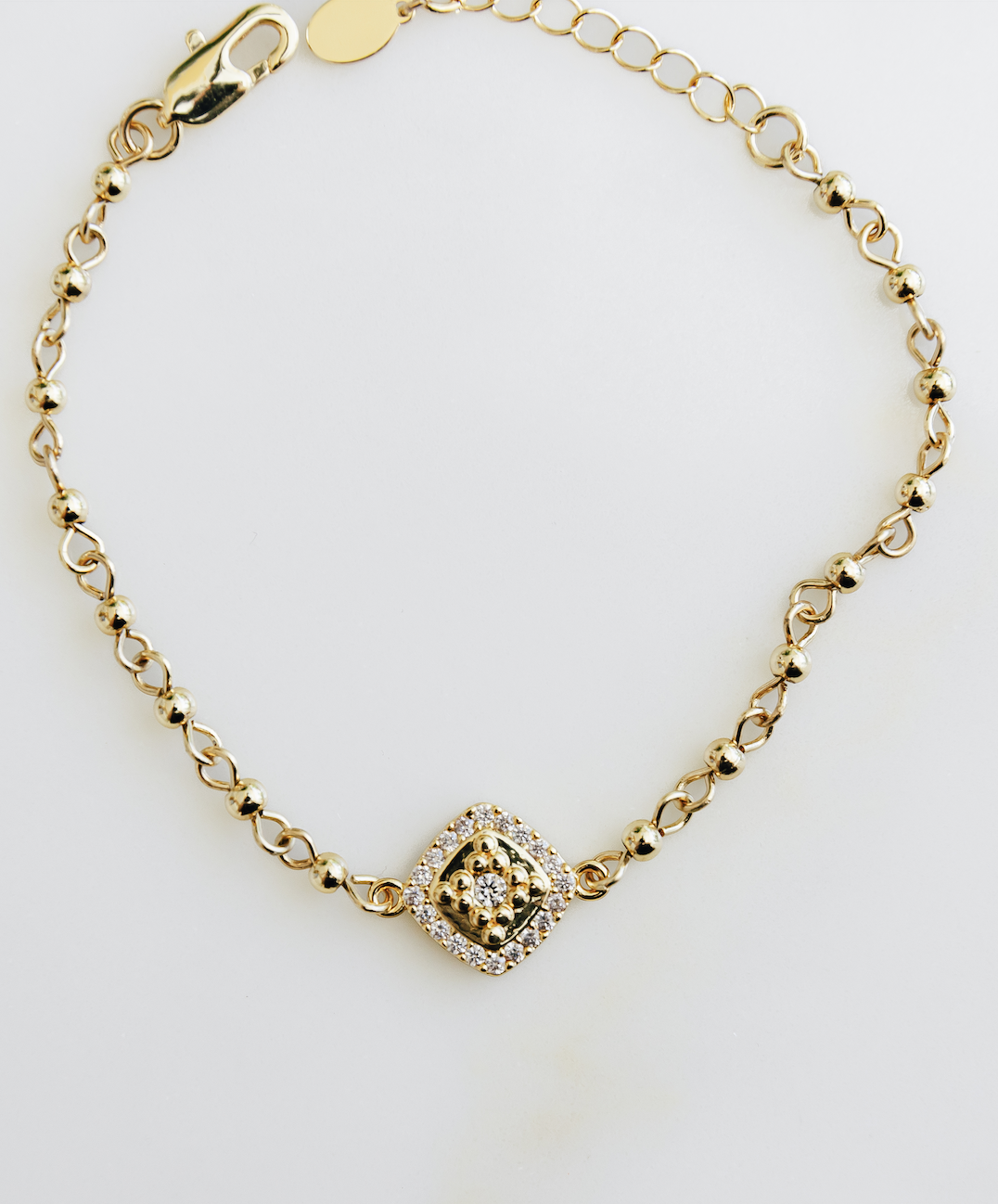 The Bead Chain Pavé Evil Eye Bracelet