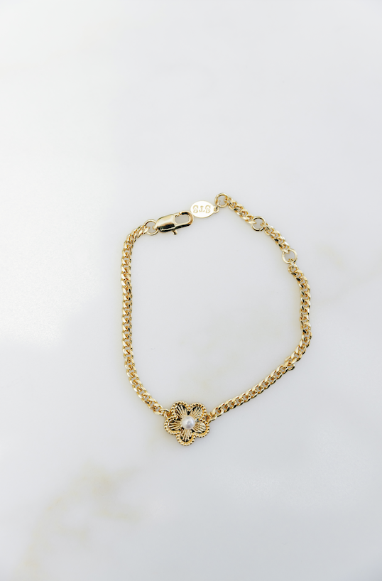 The Curb Chain Flower Bracelet