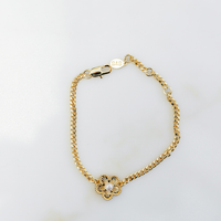 The Curb Chain Flower Bracelet