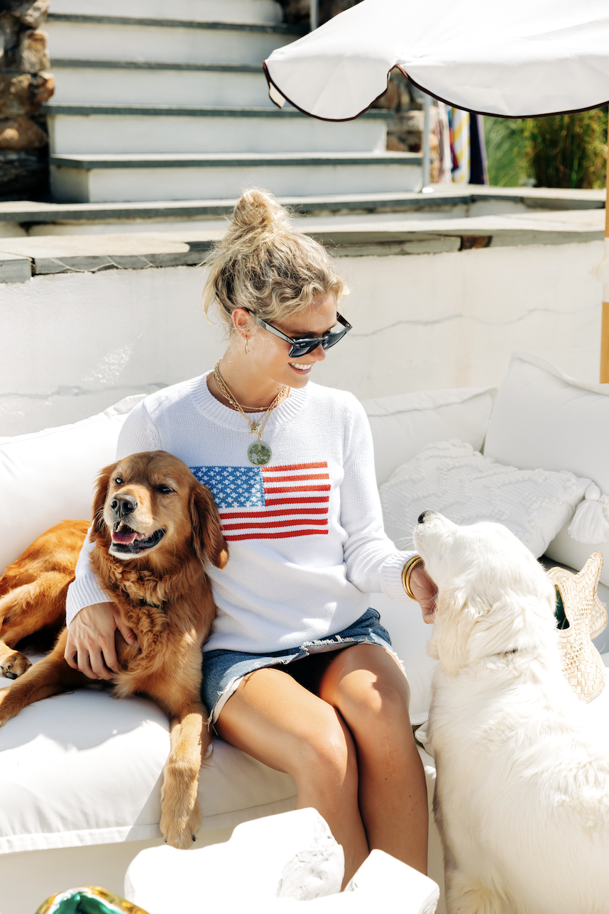 White Classic Flag Sweater