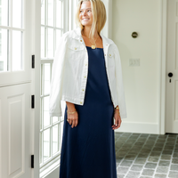 White Denim Puff Sleeve Jacket