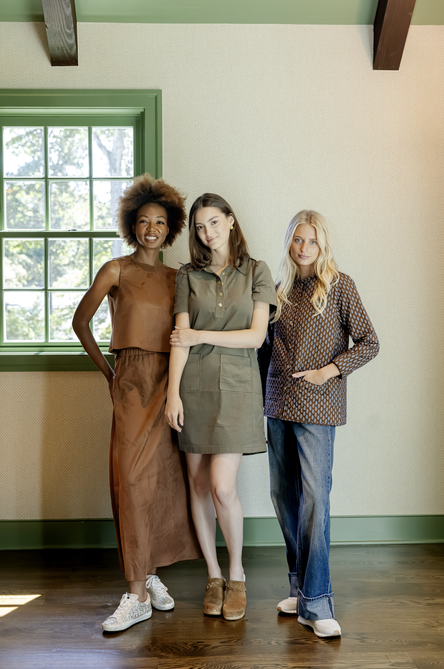 Camel Suede Midi Skirt Set