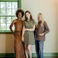 Camel Suede Midi Skirt Set