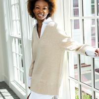 Camel Collared Shirt Combo Mini Dress