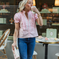 The Dolly Ric-Rac Puff Sleeve Top