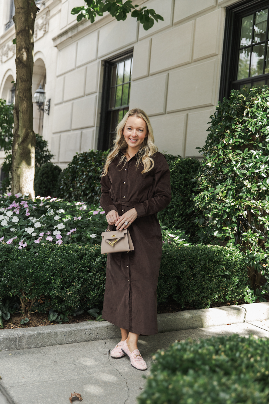 Tie Lexington Corduroy Midi Dress