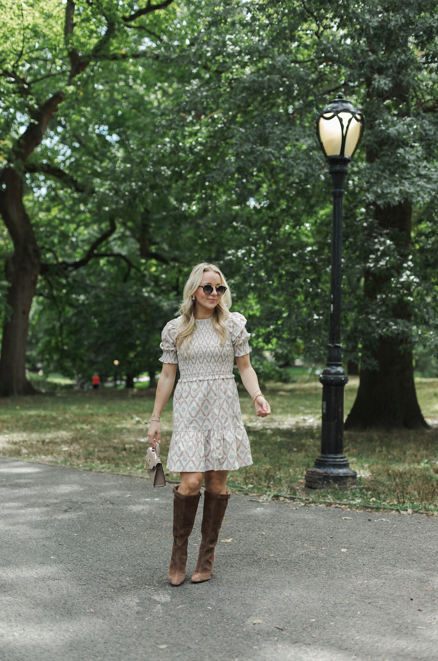 The Uptown Smocked Puff Sleeve Mini Dress