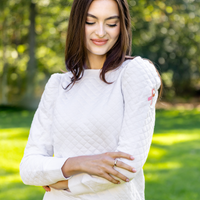 Breast Cancer Awareness Quilted Puff Sleeve Sweatshirt