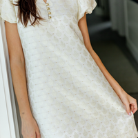 Winter White Button Front Mini Tunic