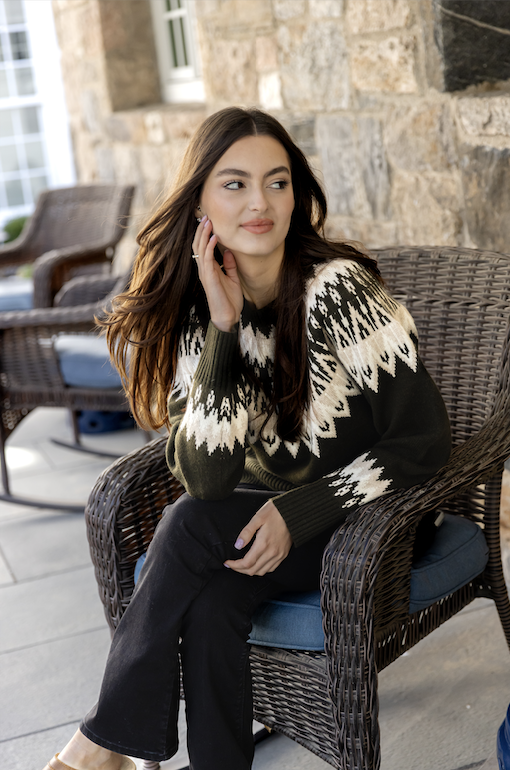 Olive Fair Isle Sweater