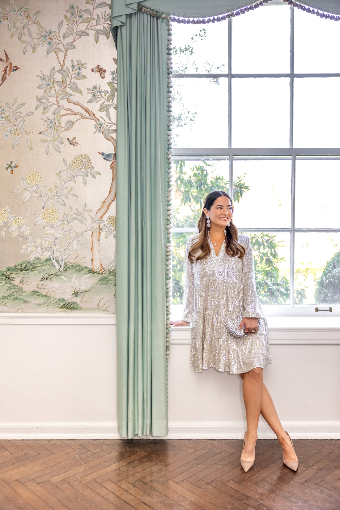 Silver Sequin Charlotte Dress