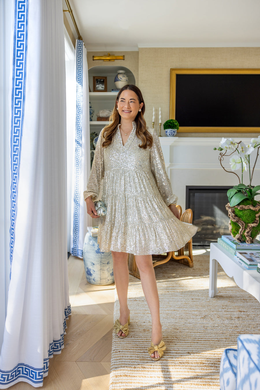 Silver Sequin Charlotte Dress