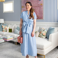 PRE-ORDER Blue & White Stripe Abby Dress