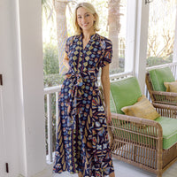 Navy Geo Floral Abby Dress